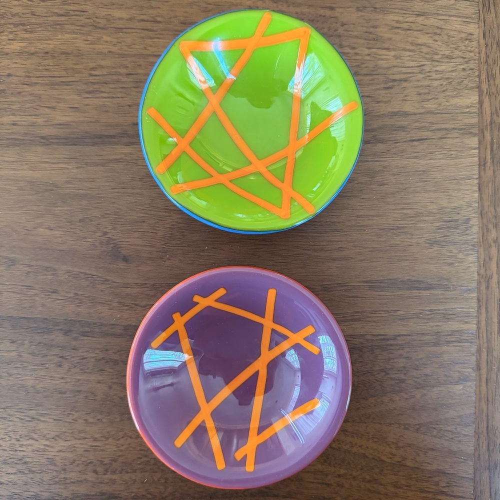 Fused art glass bowls